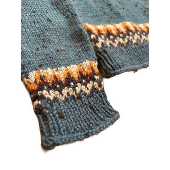 Kids Handemade Nordic Fair Isle Fox Design Wool Pullover Children's 15"W x 16" L - Picture 3 of 5